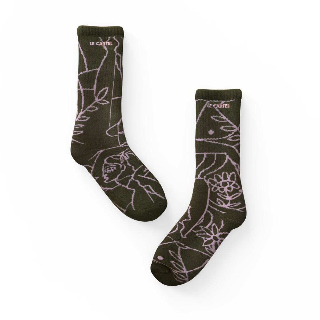 CATIMINI・Chaussettes tissées・Vert