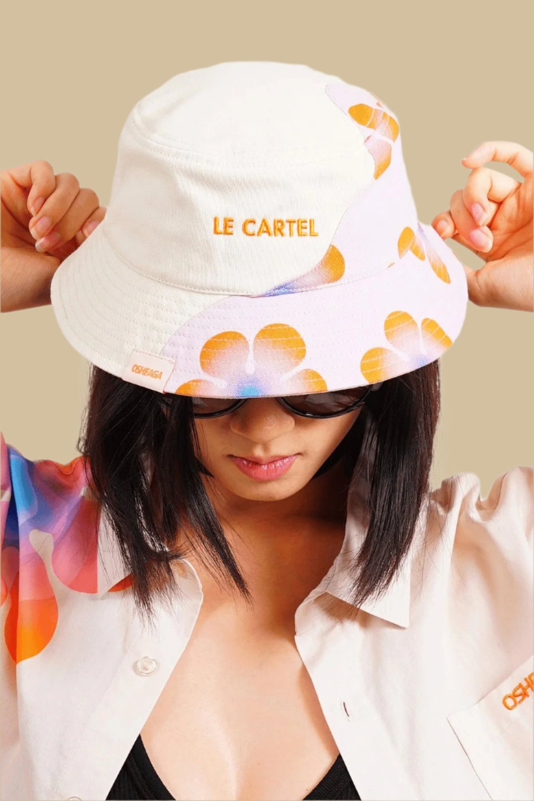 FLOWER POWER・Bucket hat brodé・Sable - Le Cartel