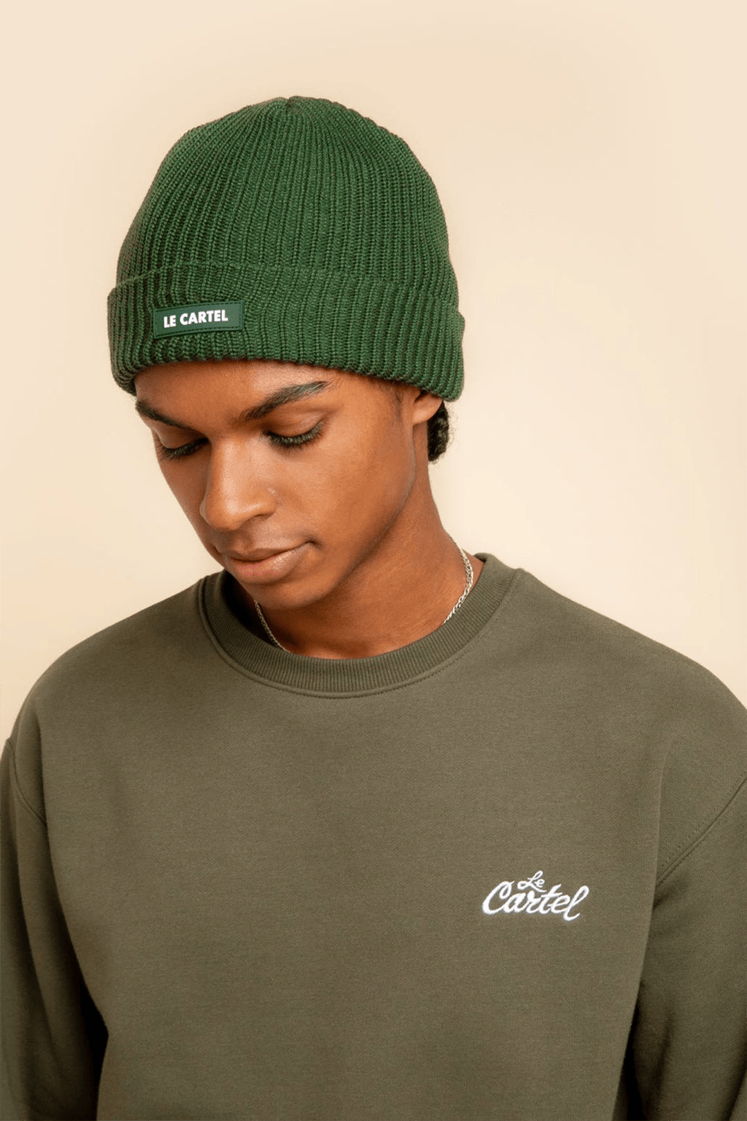 CHUNKY・Tuque grosse maille・Vert forêt