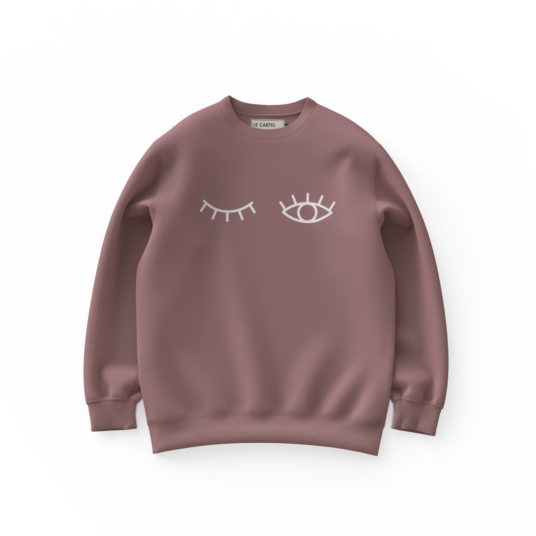 CLIN D’ŒIL・Crewneck unisexe・Rose poussière