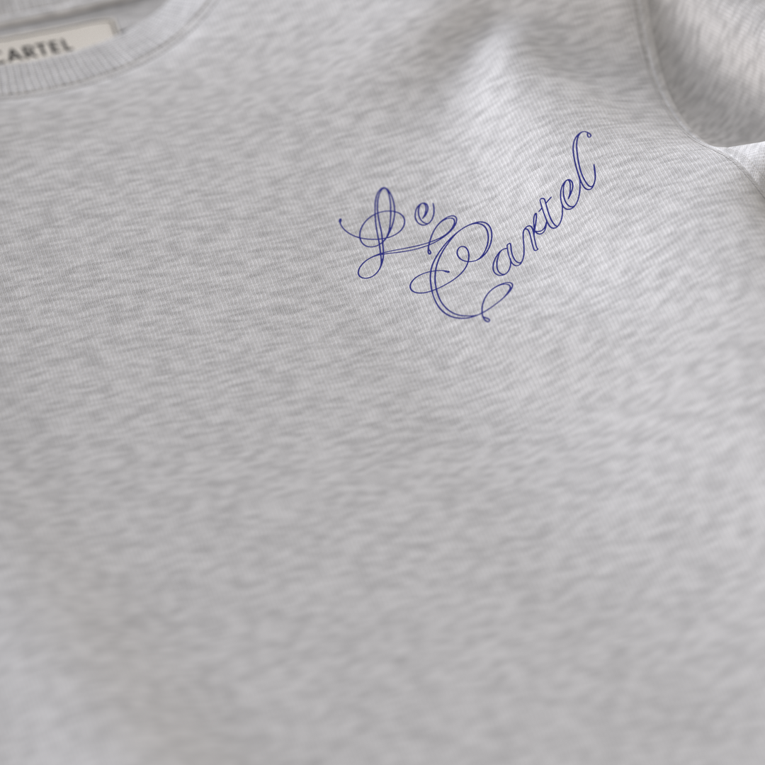 COMBUSTION LENTE・Crewneck ample unisexe・Gris chiné