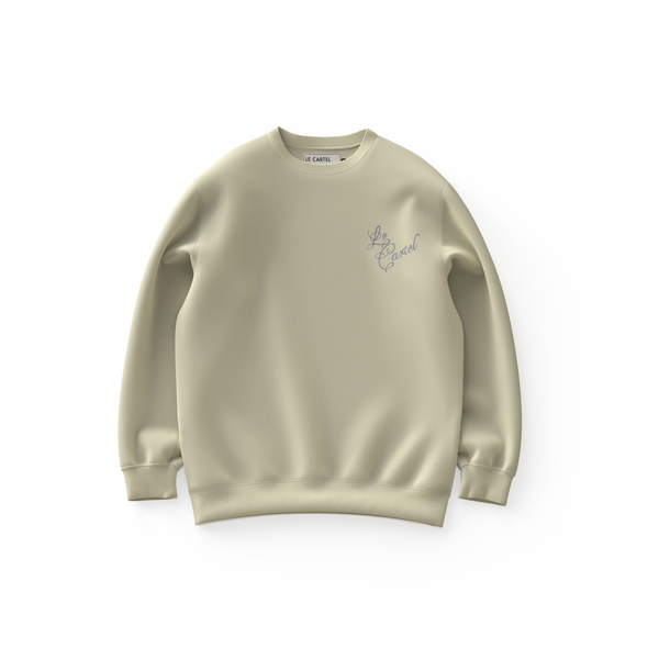 COMBUSTION LENTE・Crewneck ample unisexe・Crème