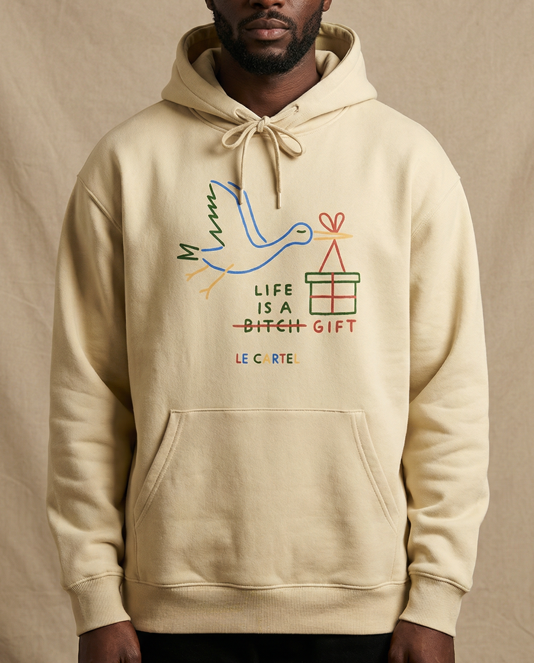 LIFE IS A GIFT・Unisex Hoodie・Cream