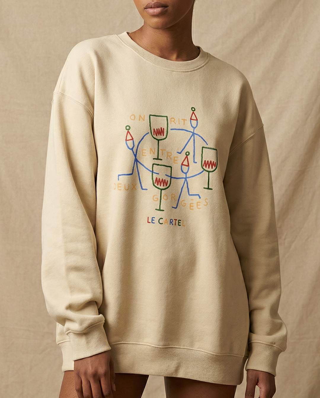 ENTRE DEUX GORGÉES・Crewneck unisex・Cream