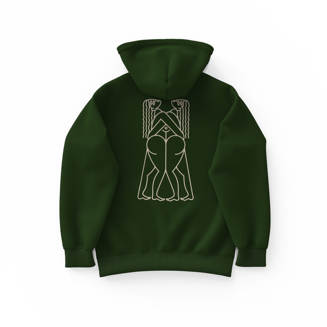 COLLÉ-SERRÉ・Unisex hoodie・Forest green