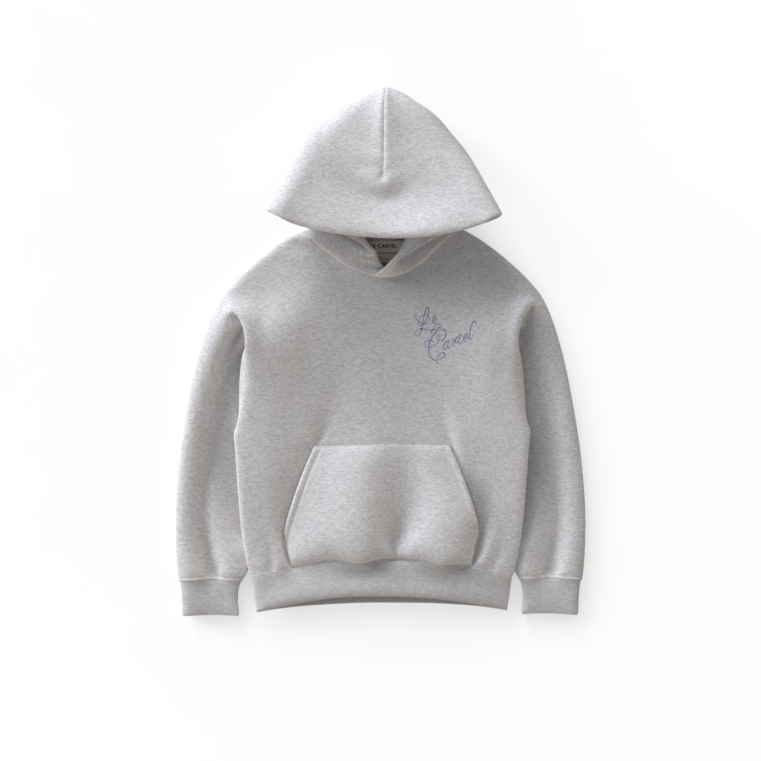COMBUSTION LENTE・Hoodie ample unisexe・Gris chiné