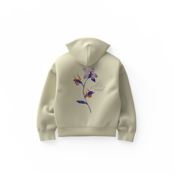 COMBUSTION LENTE・Hoodie ample unisexe・Crème