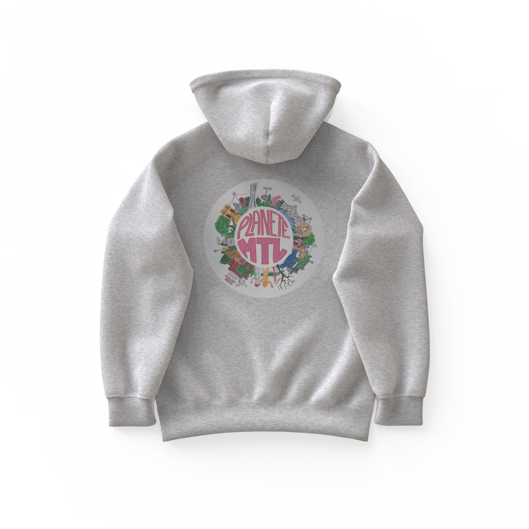 PLANÈTE MTL・Hoodie unisexe・Gris chiné