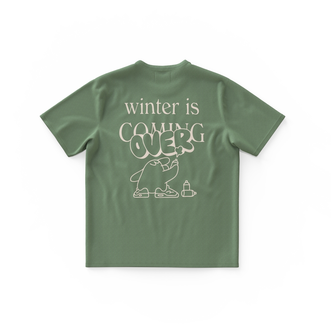 WINTER IS OVER・T-shirt ample unisexe・Vert délavé