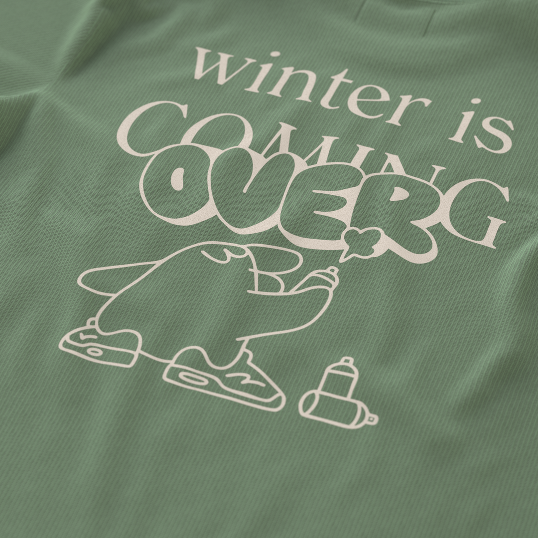 WINTER IS OVER・T-shirt ample unisexe・Vert délavé