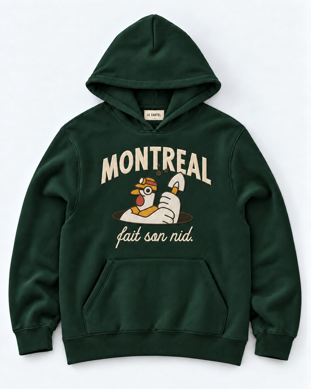 MONTRÉAL FAIT SON NID・Embroidered unisex hoodie・Green