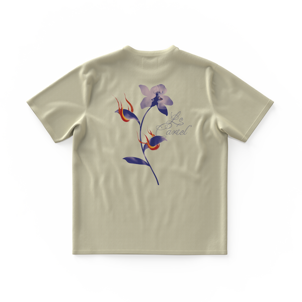 COMBUSTION LENTE・T-shirt ample unisexe・Crème
