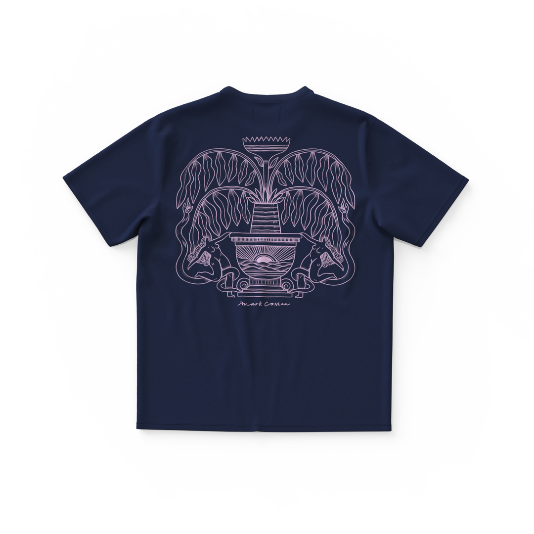 FONTAINE・T-shirt unisexe・Bleu marin