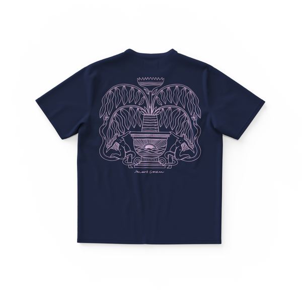 FONTAINE・T-shirt unisexe・Bleu marin