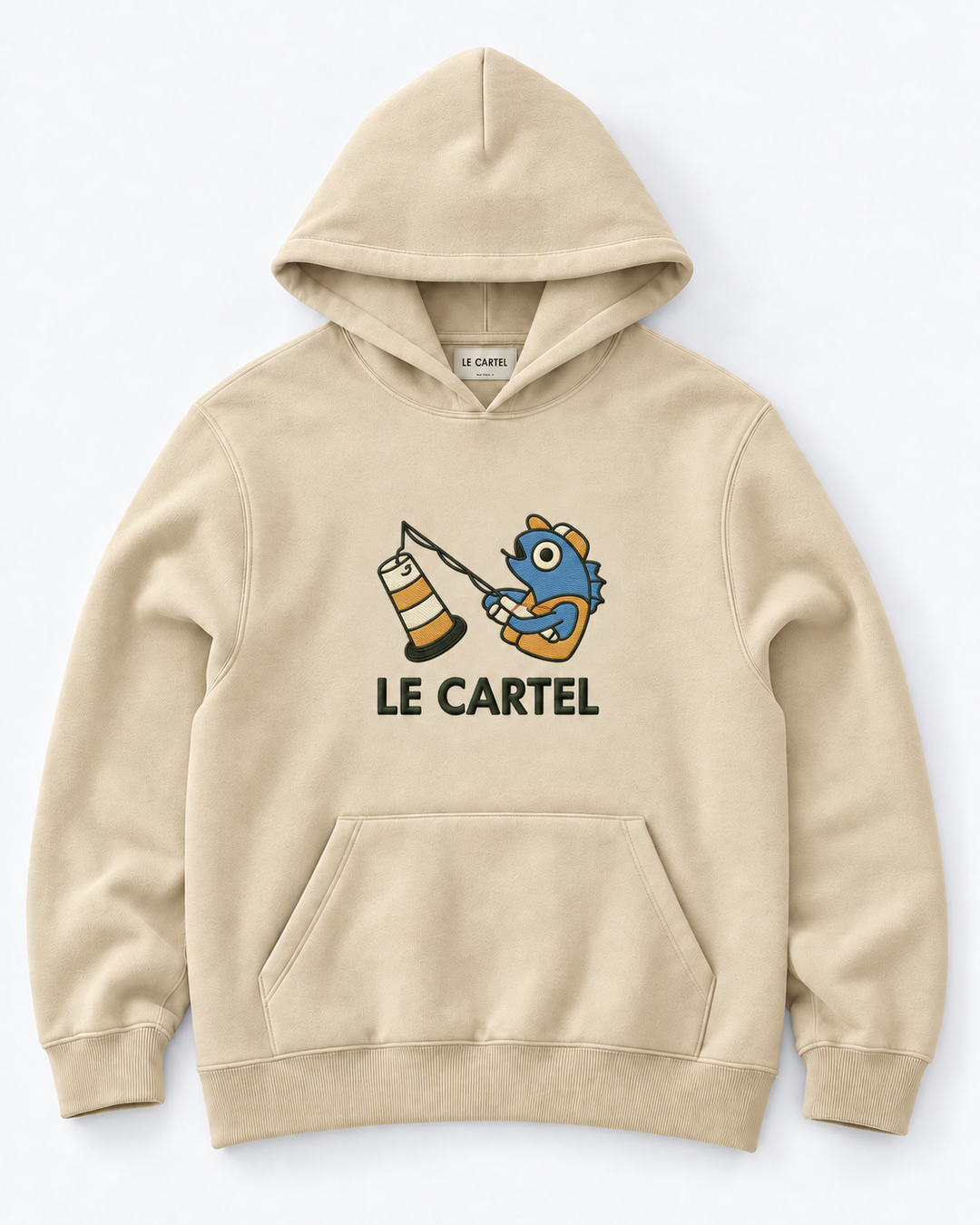 PÊCHE MIRACULEUSE・Hoodie unisexe brodé・Crème