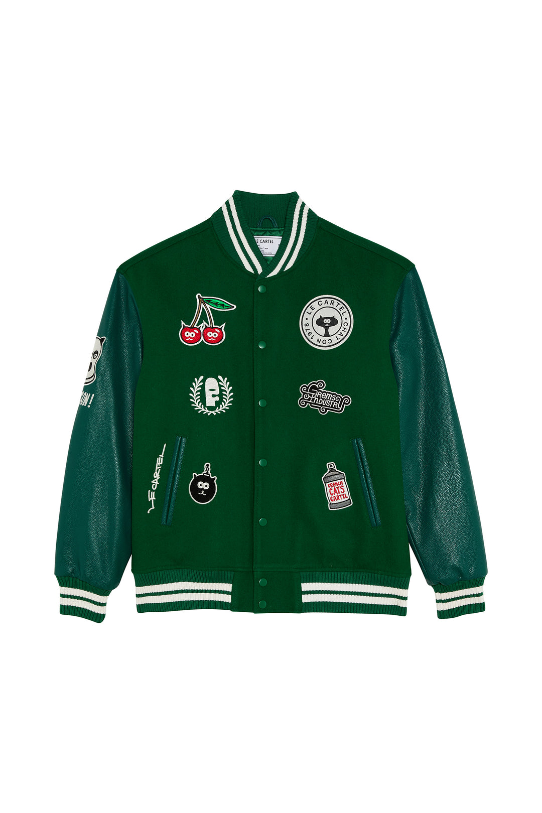 CHATCON・Varsity jacket with patches・Green