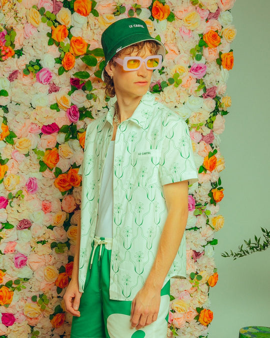 BOUTON D'OR・Bucket hat réversible・Vert - Le Cartel