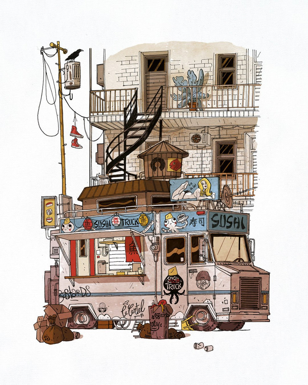 FOODTRUCK・T-shirt unisexe・Blanc - Le Cartel
